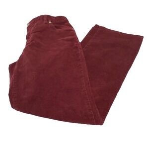 Lands' End Pants Womens 8P Maroon Corduroy Med Rise Bootcut Western Preppy Jeans